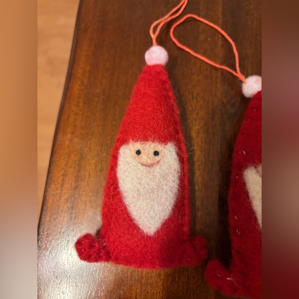 Christmas Happy Face Santa Ornaments Lot Of 4 - Picture 4 of 12